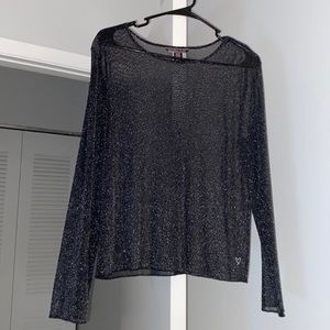 Victoria’s Secret Long Sleeve Sheer Glitter Top